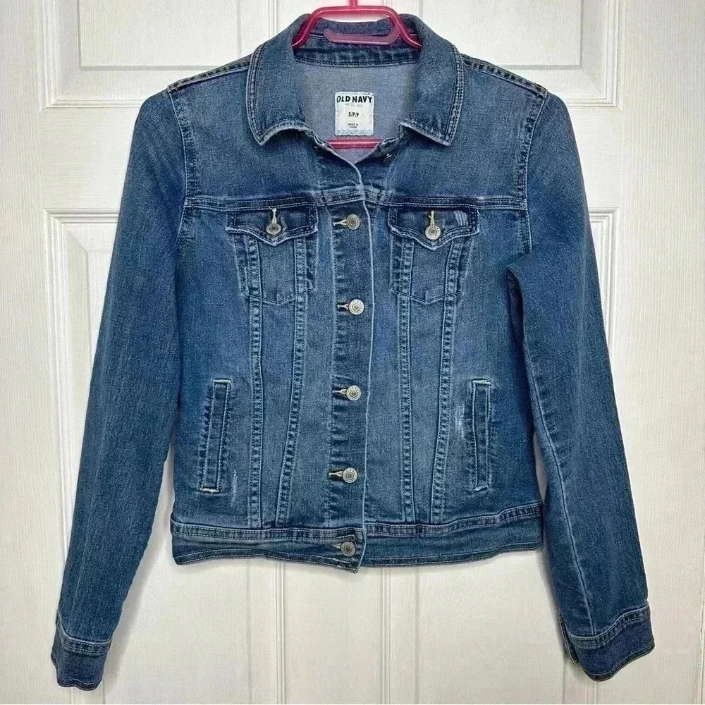 Old Navy Jean Jacket Distressed Size Small